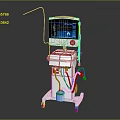 Mobile Medical Ventilator With Digital Display Screen Flexible Tubing And Monitoring Functions