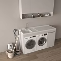 Bathroom Cabinet Rack With Washing Machine Dryer Cleaning Tools Wall Mounted Cabinet Towels Toiletries