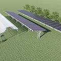 Outdoor Modern Shade Canopy With Metal Frame And Transparent Roof On Green Grass