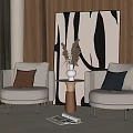 Modern Casual Sofa Combination Single Sofa Combination 3d model