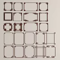New Chinese-style Carved Chinese-style Border Flower Lattice Hollow Flower Frame Flower Edge Corner Flower Lattice Edge Corner Line Corner 3d model