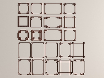 New Chinese-style Carved Chinese-style Border Flower Lattice Hollow Flower Frame Flower Edge Corner Flower Lattice Edge Corner Line Corner 3d model