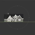 Single Family Detached House With Dark Roof Brick Exterior Green Lawn And Concrete Driveway
