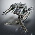 Futuristic Metallic Mechanical Structure With Multiple Joints And Shiny Metallic Frame 3d model