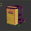 Rubbermaid Cleaning Cart Featuring Yellow Storage Bag Black Shelves and Wheels