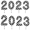 Metallic Gold And Silver 2023 Number Balloons For Festive Decorations