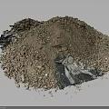 Large Construction Debris Pile With Soil Rocks And Discarded Materials 3d model