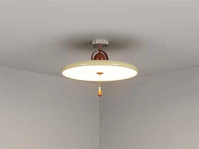 Modern Round Ceiling Light With White Lampshade And Metal Pendant Design 3d model