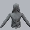 Futuristic Hooded Mesh Top Featuring Blue And Green Gemstone Embellishments