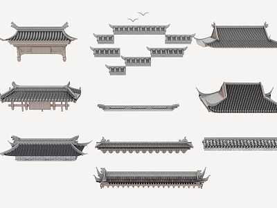 New Chinese Eaves Roof 3d model