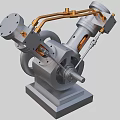cylindrical V-shaped steam engine 3d model