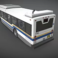 White Blue And Yellow Stripe City Bus With Number 2116 Exterior Design