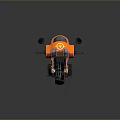 Sleek Orange And Black Motorcycle Design With Windshield Leather Seat And Spoked Wheels