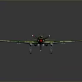 Vintage Military Aircraft Model With Green Camouflage Red Star Emblem On Wings And Propeller