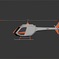 Aerospace Exploration Helicopter Featuring White Body Orange Accents Rotor And Landing Gear