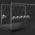 Modern Decorative Ornament Set Featuring Metal Frame And Hanging Pendulum Balls 3d model