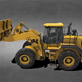 Yellow Heavy Duty Loader With Large Tires And Front Bucket Construction Vehicle