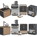 Sleek Modern Daily Electrical Appliances Including Coffee Maker And Water Dispenser For Home Kitchen