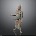 Ancient Chinese Terracotta Warrior Sculpture With Painted Armor And Standing Posture