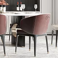Elegant Modern Restaurant Interior With Round Dining Table Multicolored Velvet Chairs And Black Wine Cabinet