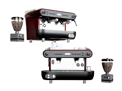 Modern Sleek Kitchen Appliances Featuring Coffee Machines And Grinders With Stylish Design 3d model