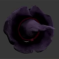 Purple Witch Hat with Red Belt and Silver Buckle Pointed Top Fabric Material