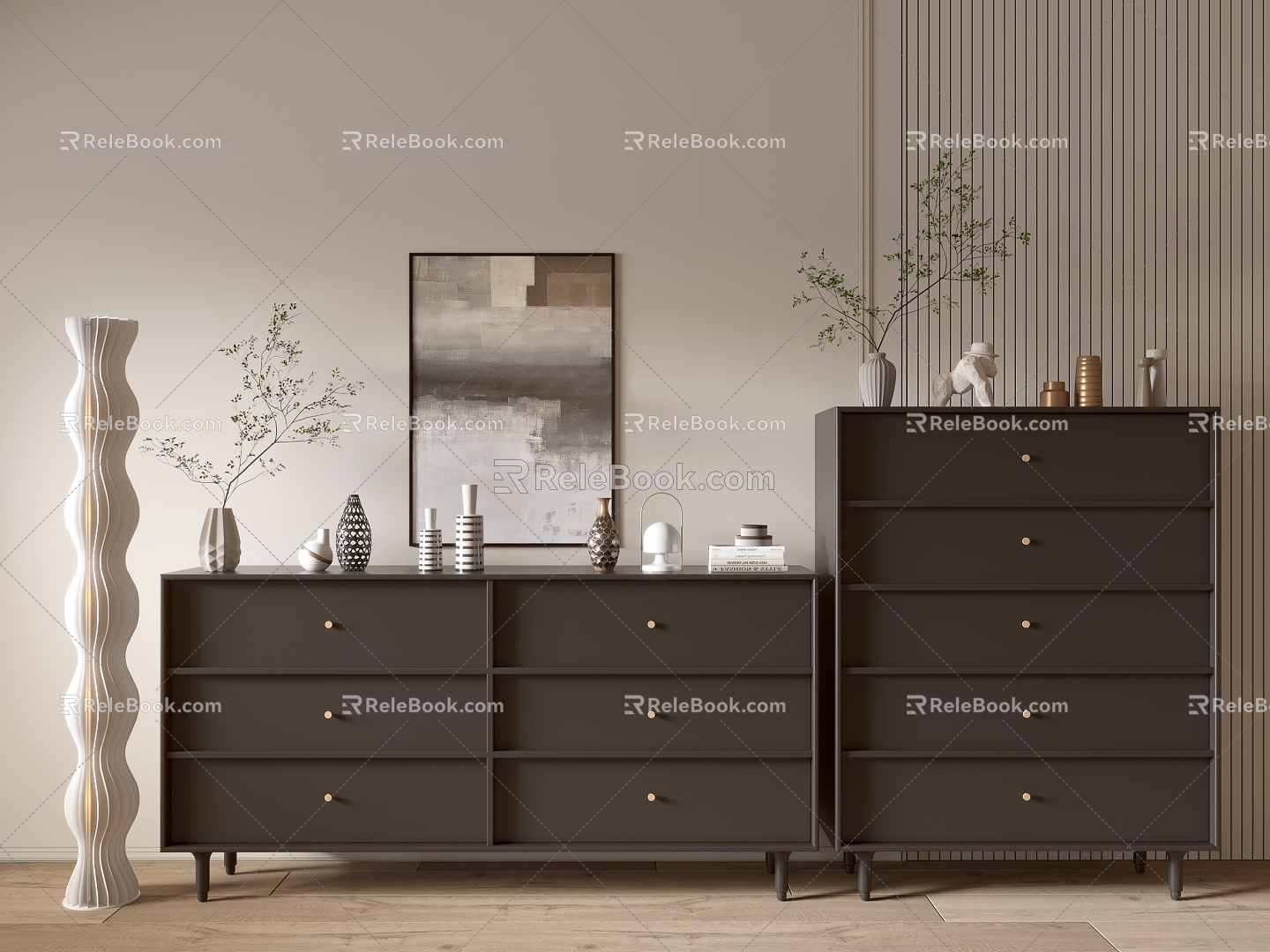 Modern Black Cabinet Whole Cabinet Sideboard Cabinet Balcony Cabinet Storage Cabinet Entrance Cabinet 3d model