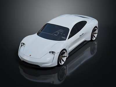 White Sports Car with Sleek Modern Design Streamlined Body and Black Alloy Wheels 3d model