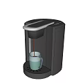 Black and Gold Coffee Maker Brewing Coffee with White Mug in Kitchen