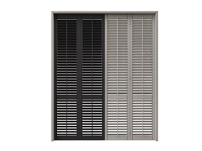 Black And Gray Window Shutters With Modern Design And Clean Lines 3d model