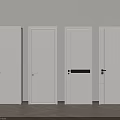 Sleek White Hinged Doors With Various Modern Designs And Handle Styles 3d model