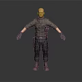 3D Character Design Of Bald Male With Dark Shirt Black Pants Brown Boots And Gloves