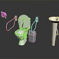 Bathroom Living Supplies With Toilet Grab Bars Sink Trash Bin And Toilet Paper Holder