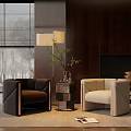 Single Sofa Side Combo Jewelry Decoration Floor Lamp 3d model