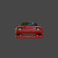 Red Two Door Modified Sports Car With Sleek Body And Black Wheels