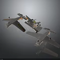 Detailed Model Airplanes Showcase With Gray Bodies And Orange Stripes