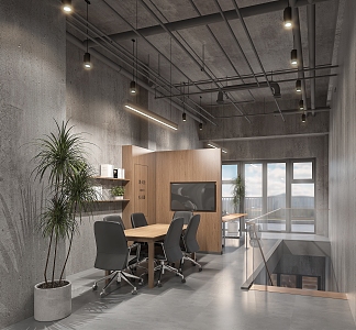 Industrial LOFT Office 3d model