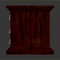 Mahogany Wooden Sideboard With Golden Handles Multiple Drawers And Reflective Base