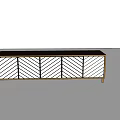 Wooden TV Stand With Geometric Striped Panel Design For Modern Home Furniture
