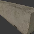 Long Gray Concrete Block With Textured Surface For Construction Use 3d model