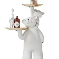 White Bear Shaped Decorative Household Organizer With Two Trays Holding Small Bottles And Items