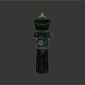 Vintage Black Fire Hydrant With Red Accents And Classic Design