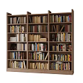 Wooden Bookshelf with Multiple Shelves Filled with Various Books and Decorative Items