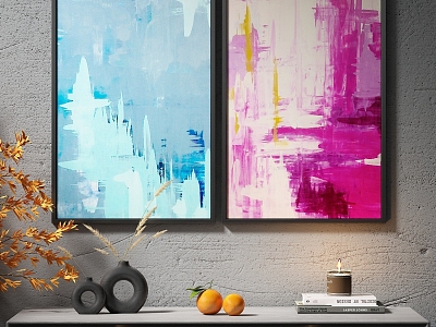 Modern Simple Light Luxury Hanging Painting Decorative Painting Abstract Painting Art Painting 3d model