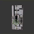 Heavy Duty Metal Gate With Bolted Panels Circular Wheel Handle And Industrial Style
