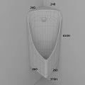 Modern White Wall Mounted Urinal With Sleek Design And Clean Lines 3d model