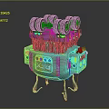 IX-19 Mechanical Character With Multiple Black Wheels Cables And Metal Spring Legs Structure