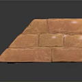 Brown Brick Staircase Featuring Layered Steps And 3D Architectural Structure Design 3d model