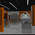 Royal Bailee Modern Store With Orange White Decor And Shoe Display Racks