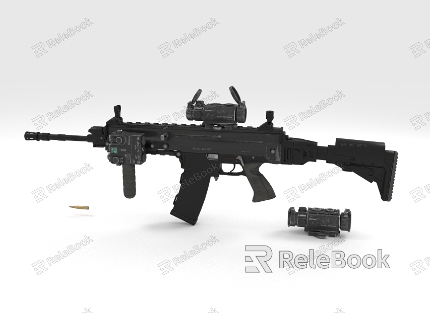 Assault Rifle Firearm Accessories Sight Long Range Weapon model